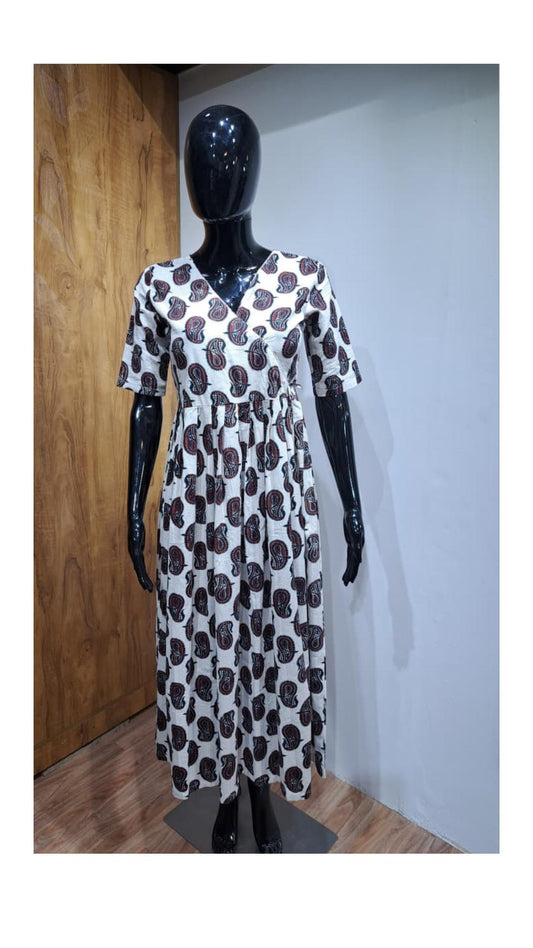 White Cotton Handblock Kurta
