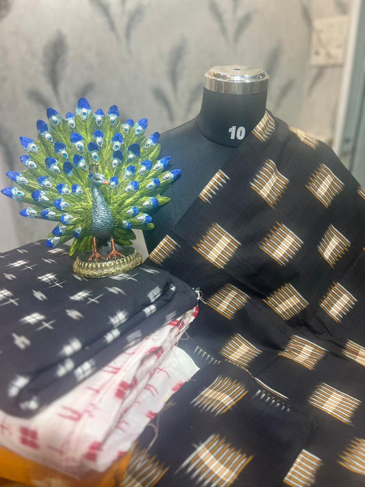 Black Ikkat Premium Cotton Fabric